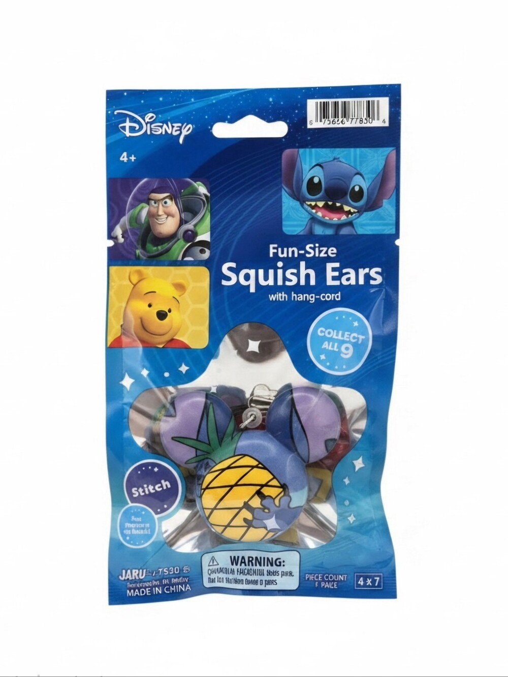 Disney Stitch Fun-Size Squish Ears Slow Rise Foam Fidget Squishy Toy NIP
